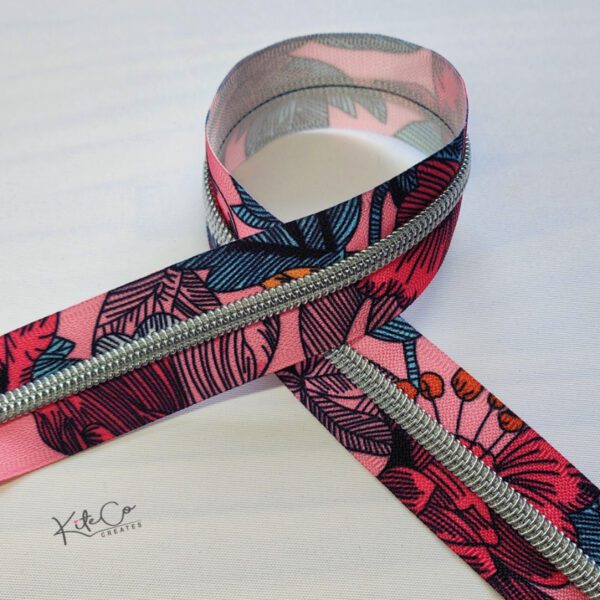 Pink floral zip tape